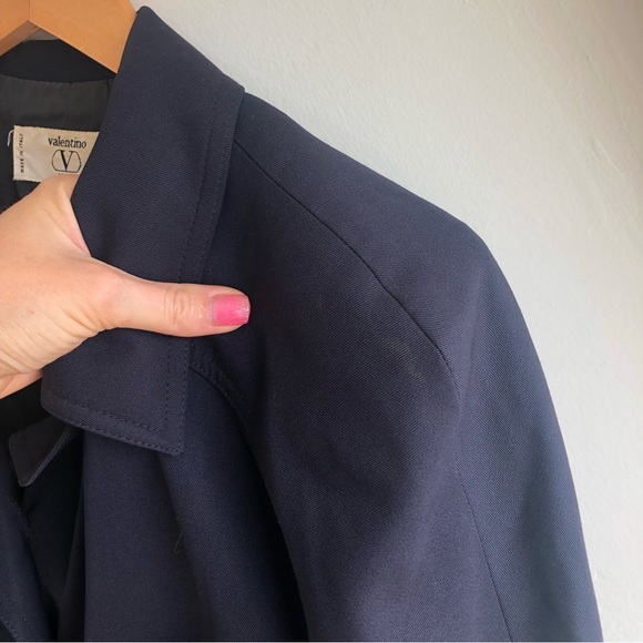 VTG Valentino Miss V Long Blazer 8 42 Navy Gold Button Lined jacket - Picture 7 of 15
